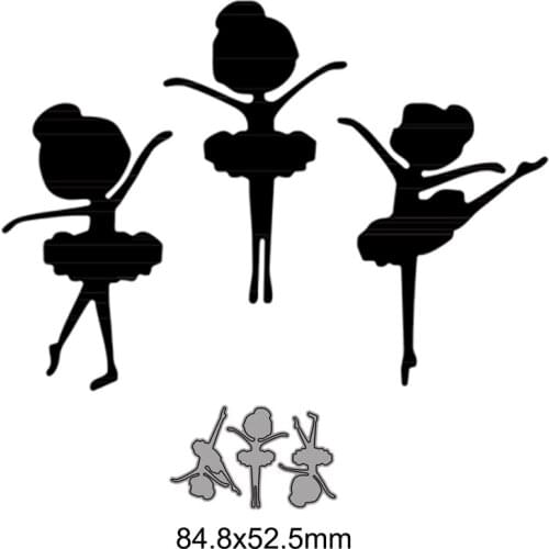 3pcs Graceful Ballerina Metal Cutting Dies for DIY Scrapbook Embossing Album Paper Card Craft Folder Decorative 2021New