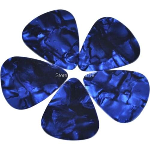 Lots of 50 pcs New Thin 0.46mm Guitar Picks No Print Pearl Blue Celluloid