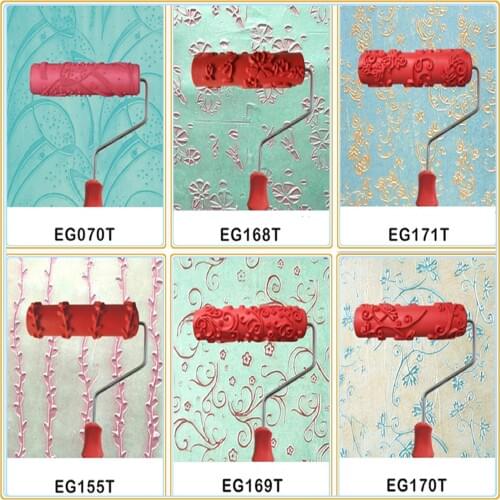 Free shipping 7inch red rubber roller wall decoration painting roller, Paint Roller for Wall Decoration Paint tools HOMEDIY TOOL