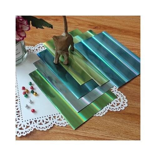 A4 Green Laser Color Shades Holographic Cardstock Craft Paper Pack Scrapbooking Planner/Card Making/Journaling Project/Home Deco