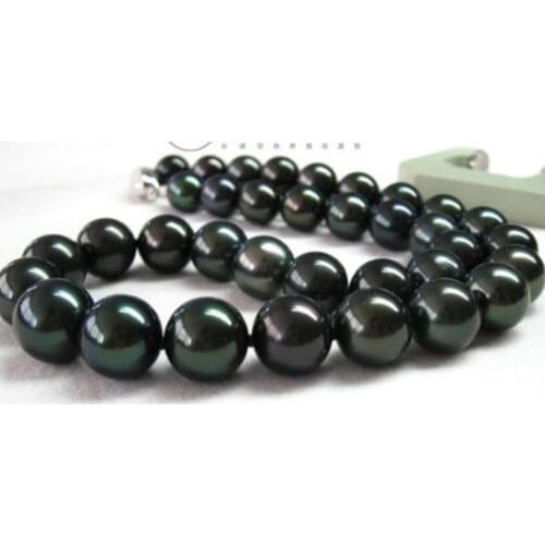 AAA 9-10MM NATURAL TAHITIAN BLACKPEARL NECKLACE18"