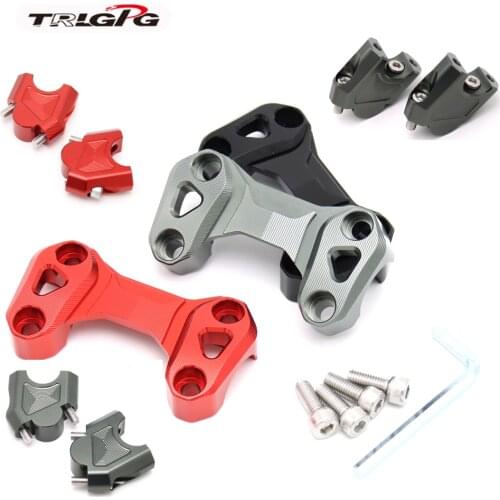Motorcycle CNC Aluminum Handlebar Risers Top Cover Clamp For Kit Benelli 502C 752S TRK 502 LEONCINO 500 800