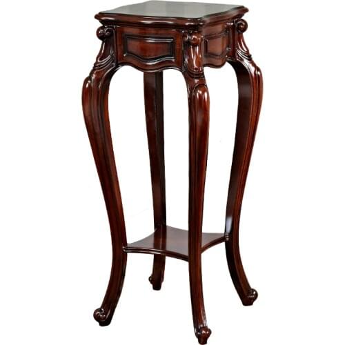 American Country Solid Wood Carved Antique Decorative Frame Flower Stand European Style Indoor Retro Double Flower Stand