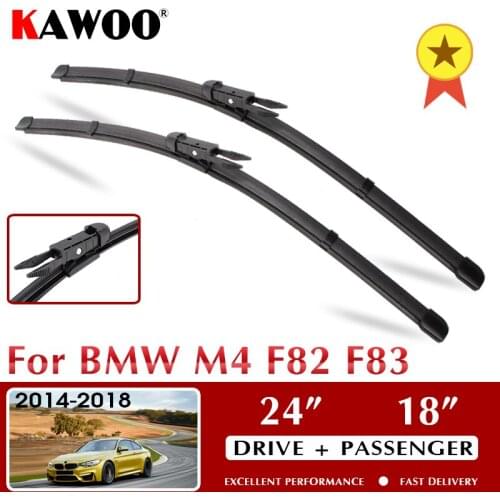 KAWOO Car Wiper Blades For BMW M4 F82 F83 October 2014 - Nov. 2018 Windshield Windscreen Window 24"+18" LHD RHD Auto Accessories