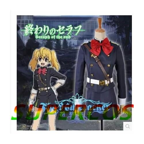 Free Shipping! Seraph Of The End Mitsuba Sangu Uniform Cosplay Costume ,Perfect Customized For you