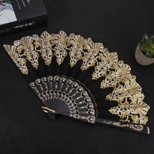 Large Folding Fan Chinese Style Printed Foldable Fan Festival Gift Performance Fan Silk Hand Fan Wall Decor Art Crafts