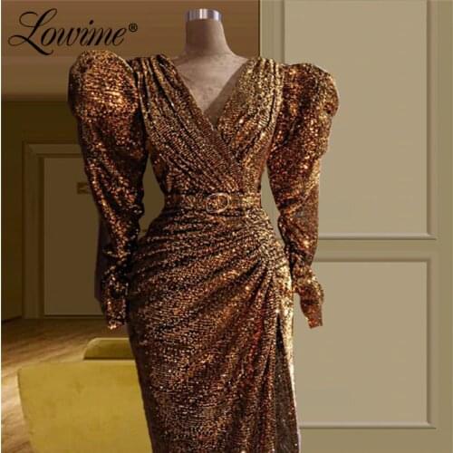 Dubai V Neck Women Evening Dresses 2021 Couture Arabic Party Gowns Robe De Soiree Custoｍize Sequins Prom Dress Kaftans Vestidos