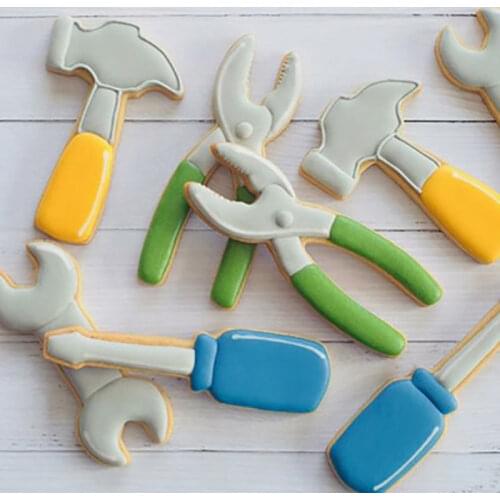 Baking Mould Stainless Steel Cookie Cutters Plunger Biscuit DIY Mold hardware tool Cutter Baking Tool Kitchen Accessory 6pcs/set