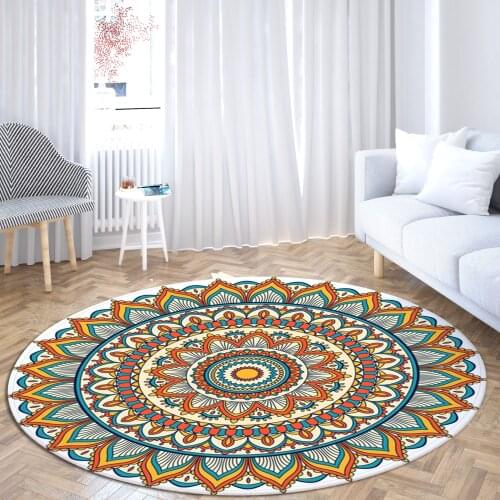 Mandala Floor Mat Elephant Circular Carpets Living Room Bedroom Decor Horse Entrance Doormat Home Decoration Printed Area Rugs