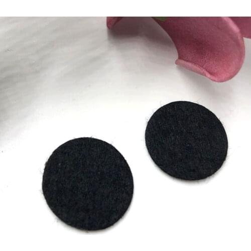 100pcs Felt 20mm Circle Appliques - Black