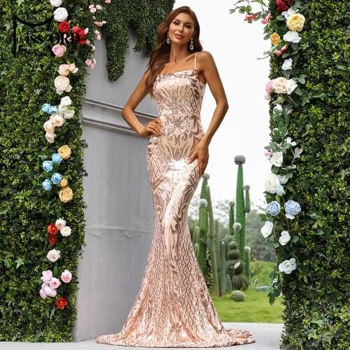 Missord 2021 Summer Party Dress Women Elegant Sequins Maxi Sexy Spaghetti Strap Evening Prom Bodycon Backless Long Vestidos