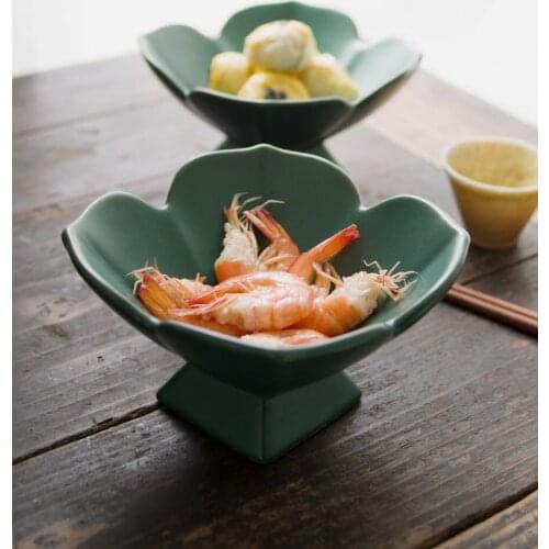 Customize High-Foot Snack Plate Fruit Plate Xiaoxin Chinese Ceramic Refresh Plate Chinese High-Foot Snack Plate Fruit Plate