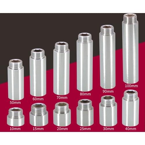 BSP 1/2" Male to Female Nickel Plated Brass Extension Rod Tube Garden Greenhouse Water Connector Pipe Fittings Length 20 - 110mm