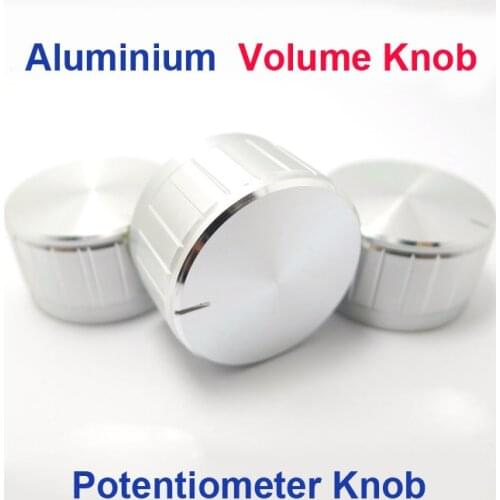 5PCS/lot New Argent Volume Potentiometer knobs aluminum alloy knob diameter 30mm*17mm/30*17 laciness knob bass adjustment Knob