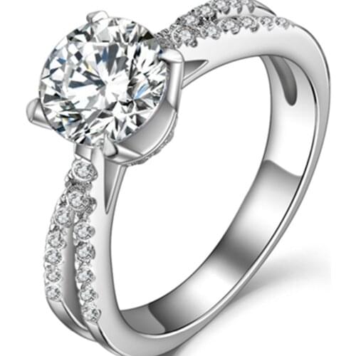 1.5CT Engagement Ring Moissanite Jewelry Ring Sterling Silver Test Real C Brand Moissanite Diamond Carbon Ring Cross Setting