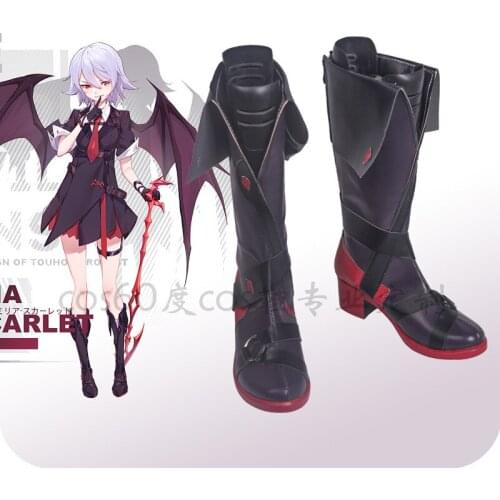 TouHou Project Cosplay Shoes black Remilia Scarlet cosplay shoes height boots