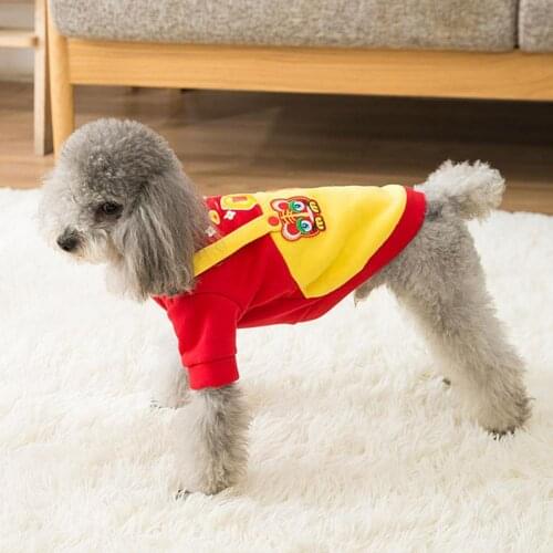 Autumn Winter Cat Dog Puppy Warm Vest Coat Loin Dance Pet New Year Clothing