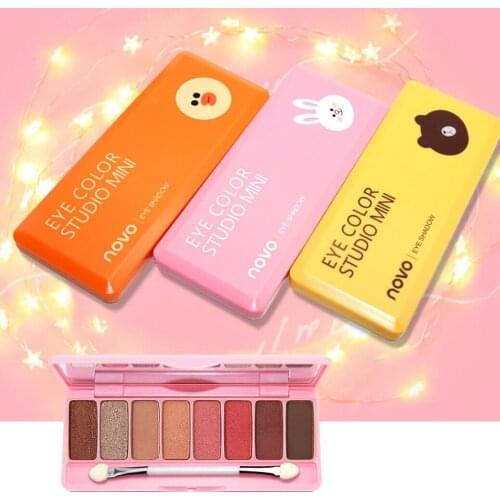 Cartoon Look 8-Color Eyeshadow Palette Long-Lasting Charming Non-Tipping Eye Makeup