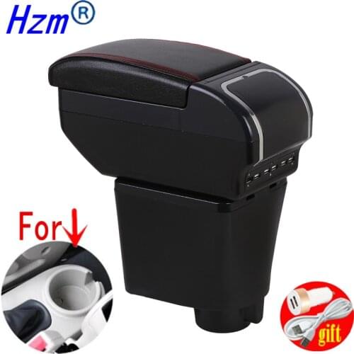 Armrest box For Chevrolet Aveo/Lova T200/T250 2002-2011 Dual Layer PU leather Large Space Car Central Store Content box USB Char