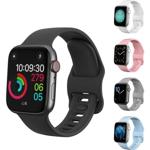 Soft Silicone Band for Apple Watch 6 Series SE 5 4 3 2 1 38MM 40MM Rubber Watchband Strap for iWatch 4/5/6 40MM 38MM Bracelet
