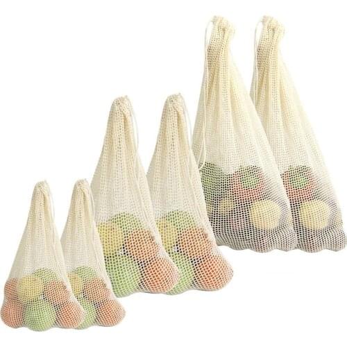 Eco Friendly Reusable Mesh Produce Supermarket Shopping Vegetable Bag Grocery Toys String Bag For Fruit Custom Storage Wash B8G6