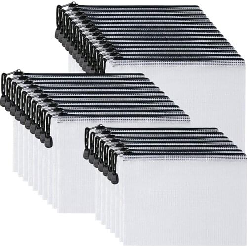 NEW-30Pcs B6 Mesh Zipper Pouch 5.3X7.7Inch,Waterproof Zip Bag for School Office Supplies, Puzzles & Games Organizing Storage