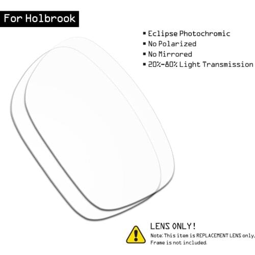 SmartVLT Sunglasses Replacement Lenses for Oakley Holbrook - Eclipse Grey Photochromic