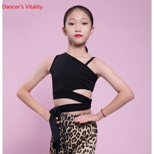 Latin Dance Girl Fashion Top Competition Performance Costumes Children Temperament Shirt Profession Practice Clothing