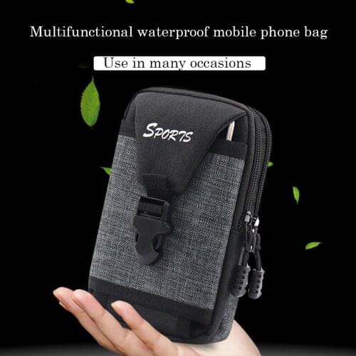 Universal Outdoor Multifunctional Waterproof Canvas Phone Bag Waist Pack for man Travel Runing Bag Belt Pouch Coin Purse Wallet