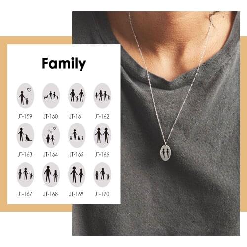 Visunion Not Faded Necklace Family Mother Baby Cat Dog Engraving Pattern 316L Stainless Steel Necklace for Women Best Gift