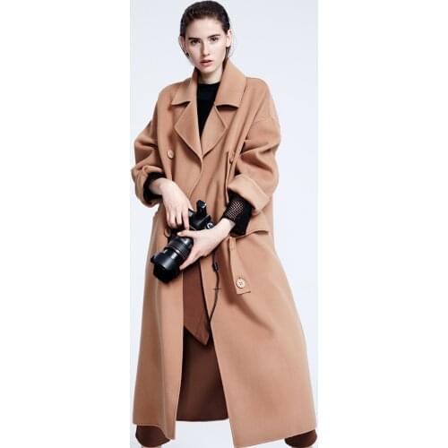 High End Australian Wool Double Faced Cashmere Overcoat Womens Mid Long 2021 New Nizi Thick 100% Pure Wool Overcoat