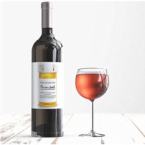 Custom Funny Gift for Nurse or Doctor Wine Bottle Label-Essential Worker Gift-Wine for Nurses-Social Distancing-Coworker Gift