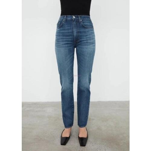 Women Mid High Wist Retro Jeans Lady Straight Slim Denim Pants Female Loose Casual Pant 2021 Early Autumn