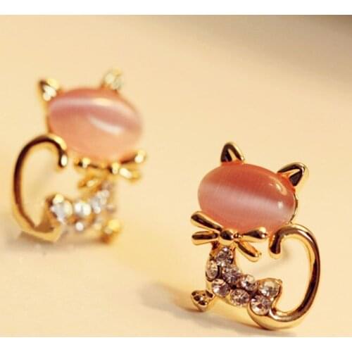 Lovely Stainless Steel Cat Earrings for Women Children Jewelry Trendy Cute Animal Dog Paw Stud Earrings Girls Birthday Gifts