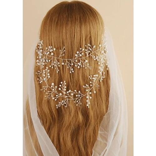 ZMHP120-S Wedding Hair Accessories Crystal Pearl Headband tiara Flower Headpiece Hair Vine Hair Jewelry Bridal Hair Accessories