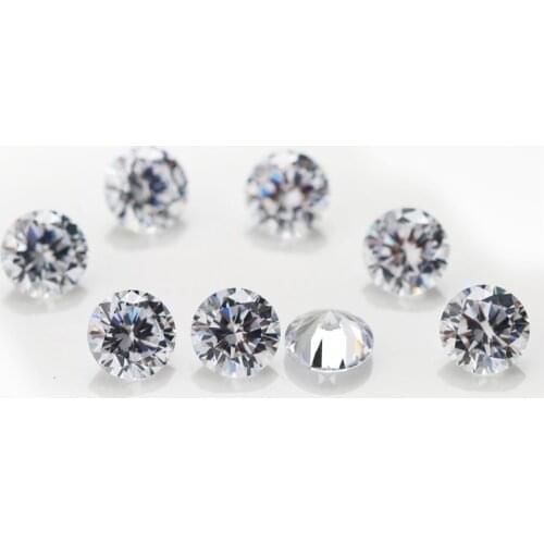 0.6~10mm 1000PCS AAAAA Grade Round White Cubic Zirconia Stone Loose CZ Stones Brilliant Synthetic Gems Beads For Jewelry