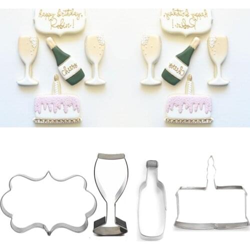 1pcs patisserie reposteria Wedding Wine Bottle Glass Fondant Moldes Metal Cake Decor Cookie Cutter Biscuit Cupcake Pastry Mould