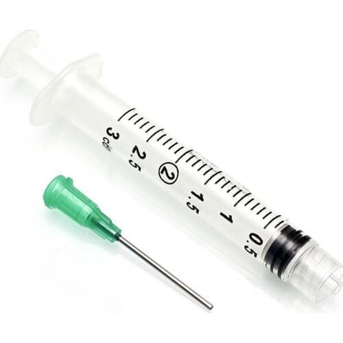 100Pack 3ML Dispensing Syringe With 18 Ga 1.5" Blunt Tip Needle Stainless Steel Dispense Needles For Mixing Liquid