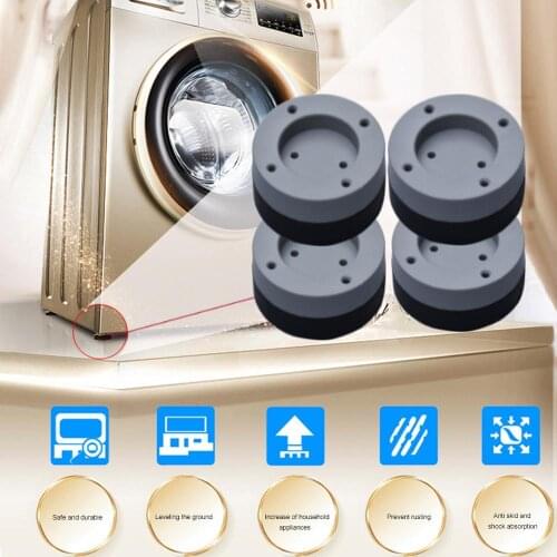 4pcs/set Anti-slip and Noise-reducing Washing Machine Feet Non-slip Mats Refrigerator Anti-vibration Pad Kitchen Bathroom Mat