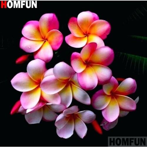 HOMFUN Full Square/Round Drill 5D DIY Diamond Painting "Red Flower" 3D Diamond Embroidery Cross Stitch Home Decor A18618