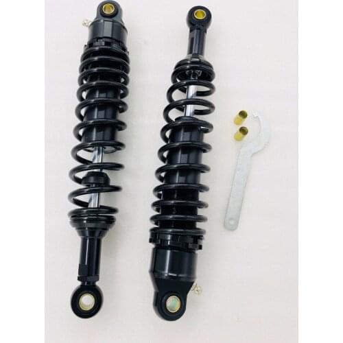 2 pcs spring 7 Universal 340mm mm Spring Nitrogen Rear Shock Absorber Motorcycle for Honda cb400 yamaha suzuki Black