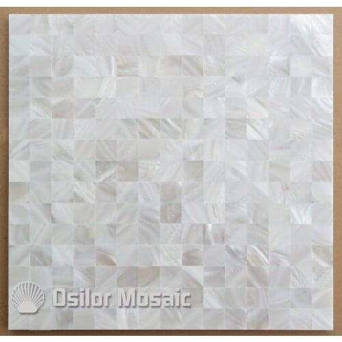 White color square pattern 100% natural Chinese mother of pearl tile for interior house decoration polished shell tile wall tile