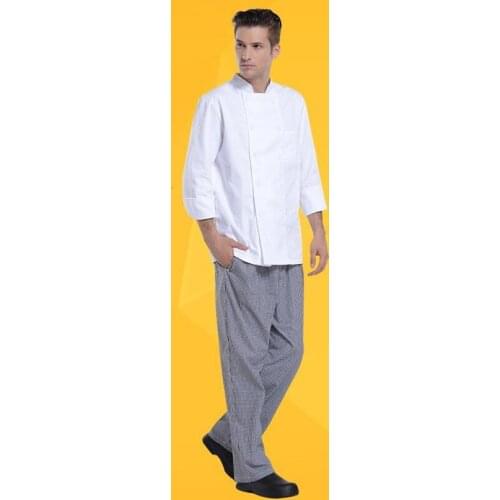 Pantalones para chef brand high quality houndstooth chef pants for man and woman baggy le chef trousers uniforms free shipping