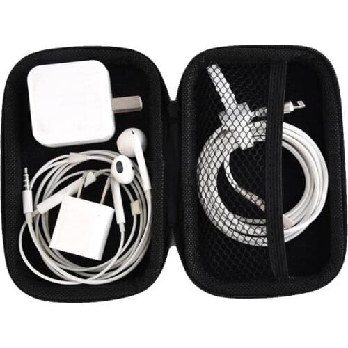 PU Bluetooth Headset Headphone Storage Bag Mini Zipper Case Data Cable Charger Storage Box Portable Travel Organizer Holder Rack