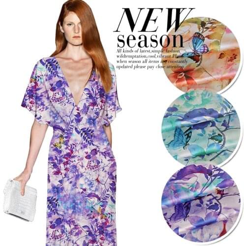 CNUM SP830 Pure Silk/ Spring Scenery /Silk Fabric 93%Silk 7%Spandex Elastic/ Width 1.28yd Thickness 19mm/ Unit:Meter