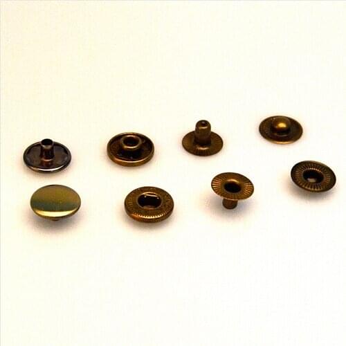 15mm Dia. Antique Brass Purse Snap Fasteners 19/32" Cap Snap Buttons Bronze Popper Press Studs 500sets/lot