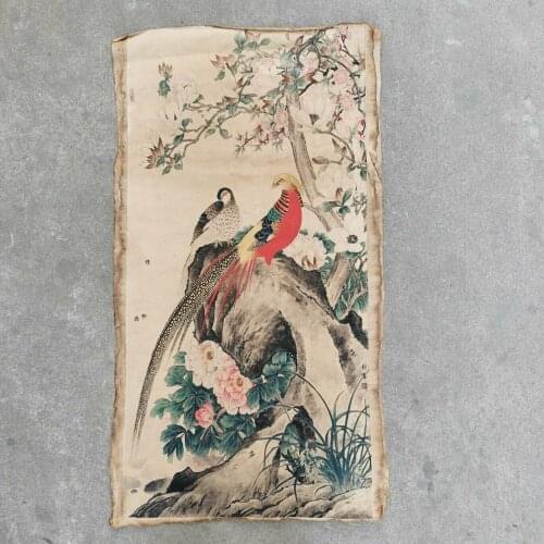 Chinese Old Scroll Yu Jigao - Rich and noble Painting Rice Paper Painting Slice