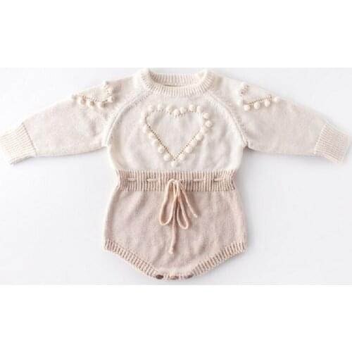 3-24M Autumn Winter Baby Girls Rompers Newborn Infant Girl Knitted Long Sleeve Jumpsuit Cute Baby Girls Costumes
