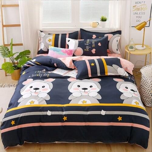 Cartoon Dog Bedding Set, Duvet Cover Pillowcase 3pcs 200x230,135x200 Child Quilt Cover Single Double Queen King Size Bed Sets