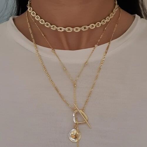 Multi layer 32+10cm hiphop choker link chain iced out bling micro pave cz women Modern Cable Chain Necklace